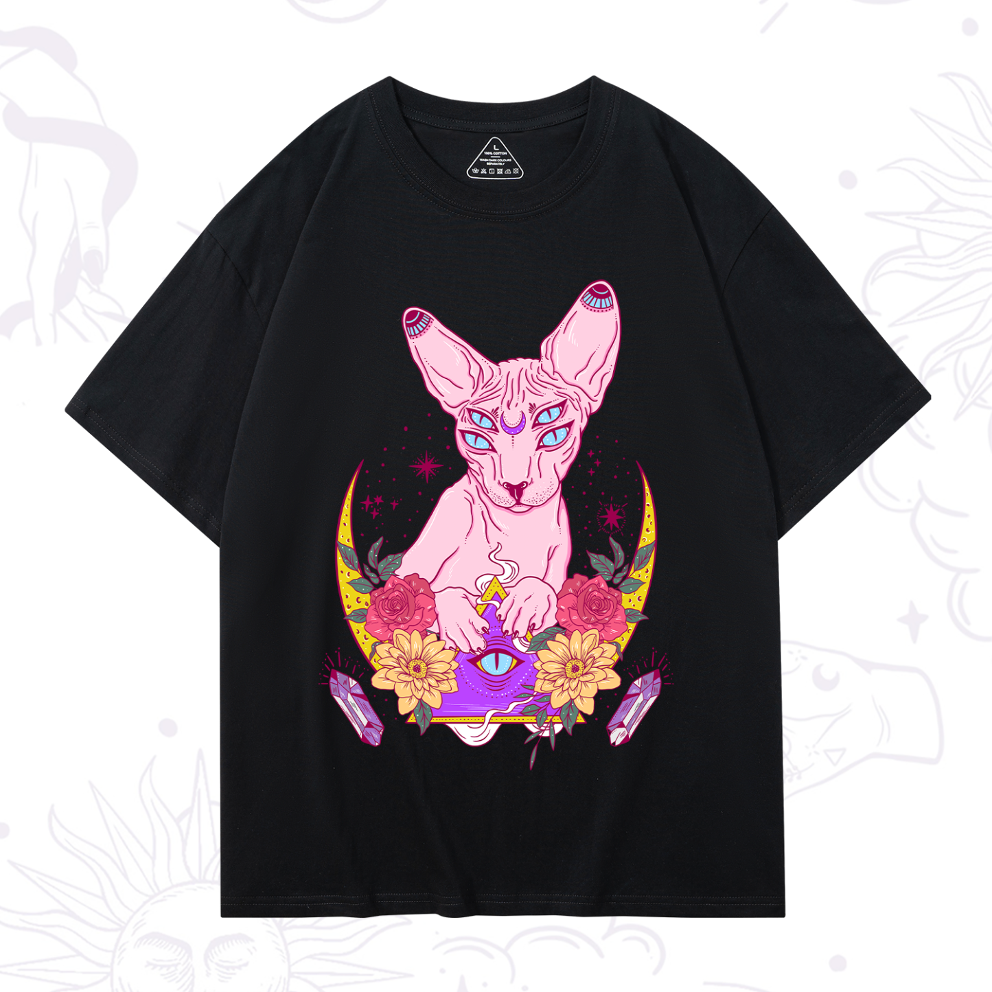 Magic Purplehecate Moon Phase Cat T-Shirt