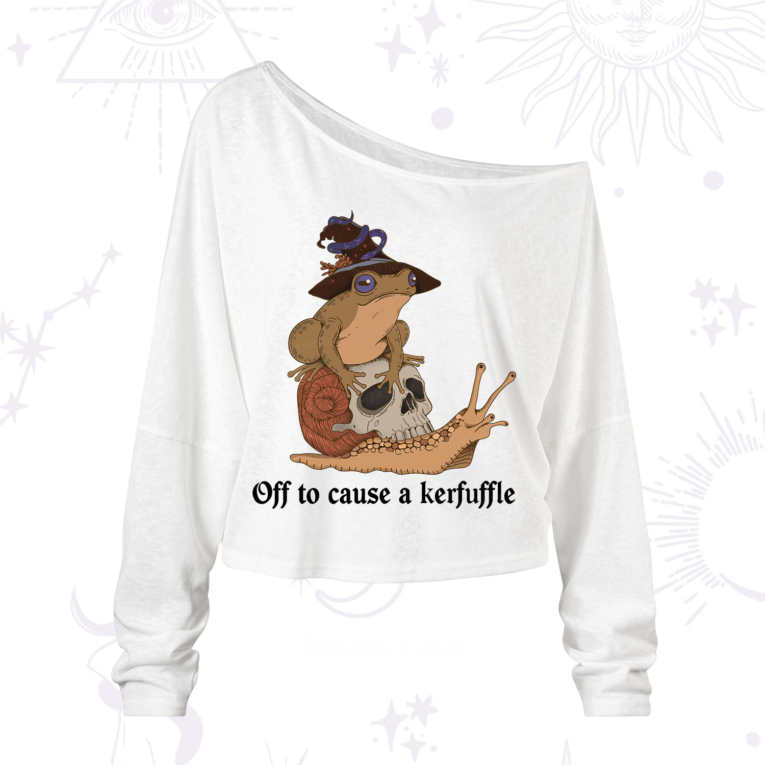 Purplehecate Off To Cause A Kerfuffle One Shoulder Long Sleeve Shirt