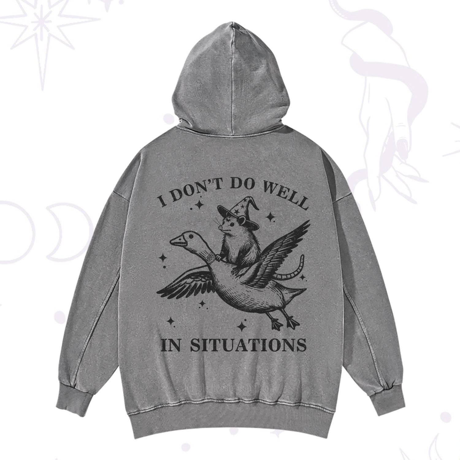Purplehecate I Don't Do Well In Situations Washed Hoodie