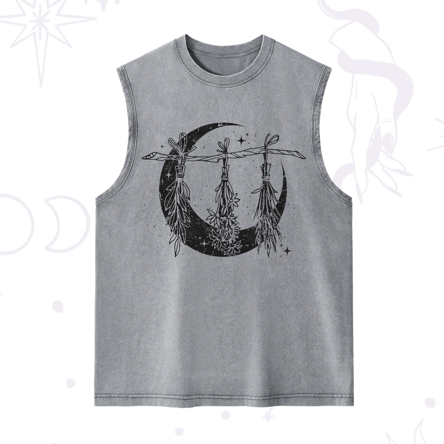 Purplehecate Witchy Moon Herbs Washed Tank