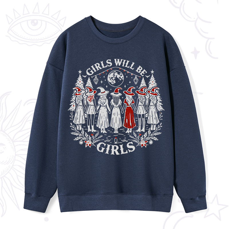 Purplehecate Christmas Girls Will Be Girls Witch Sweatshirt
