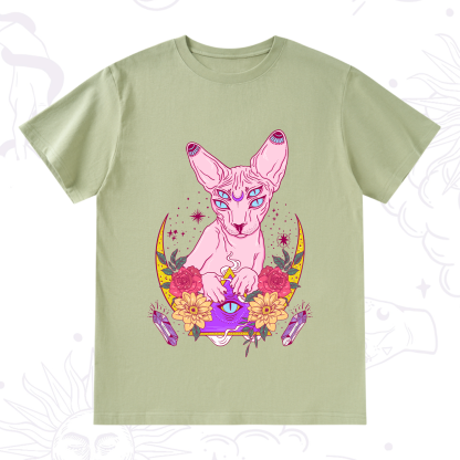 Purplehecate Moon Phase Cat T-Shirt
