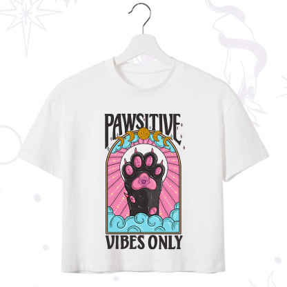 Purplehecate Pawsitive Vibes Only Crop T-Shirt