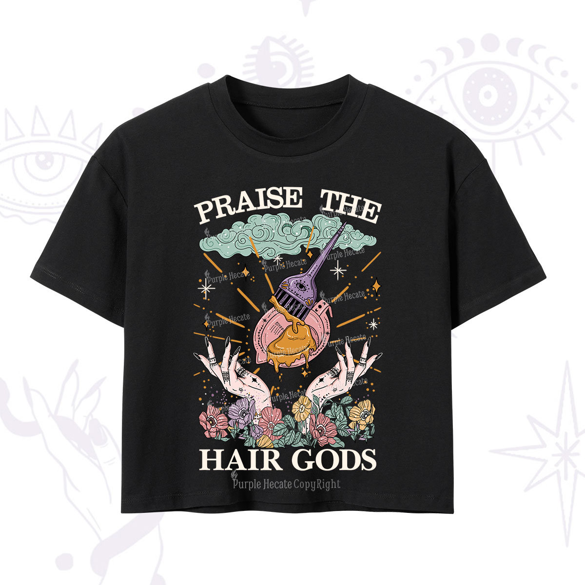 Purplehecate Praise The Hair Gods Crop T-Shirt