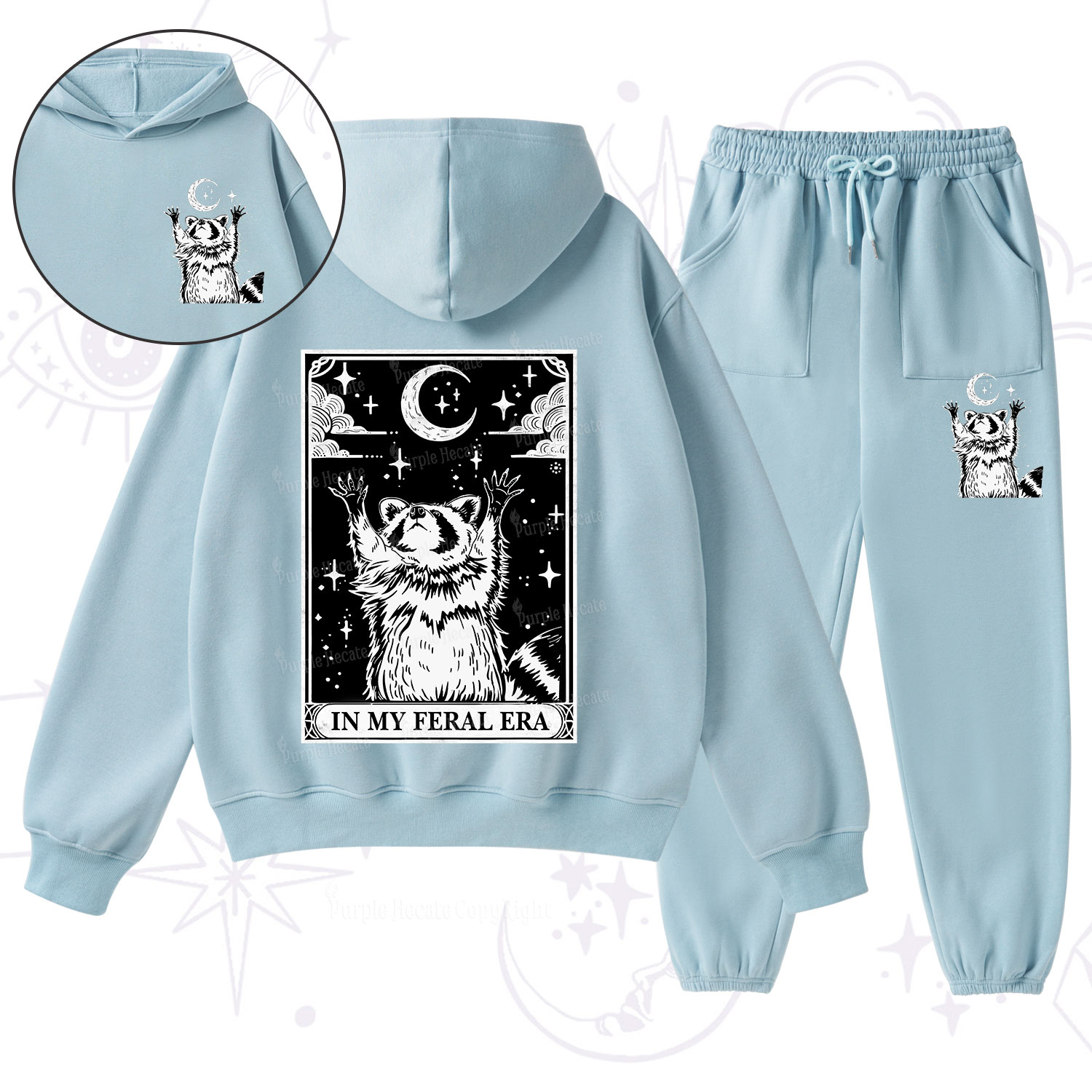 Purplehecate The In My Feral Era Oracle Card Fleece Hoodie Suit