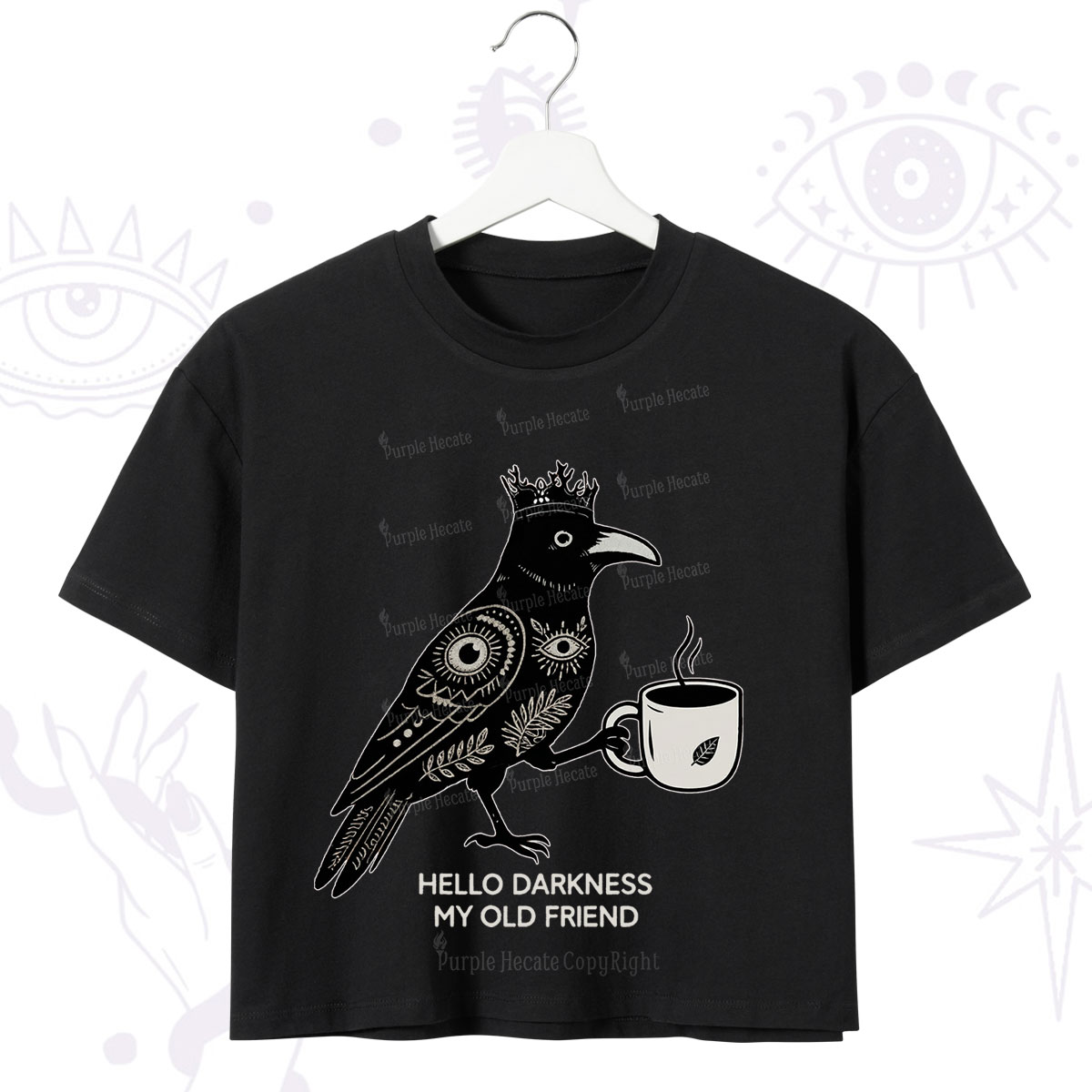Purplehecate Hello Darkness My Old Friend Crop T-Shirt