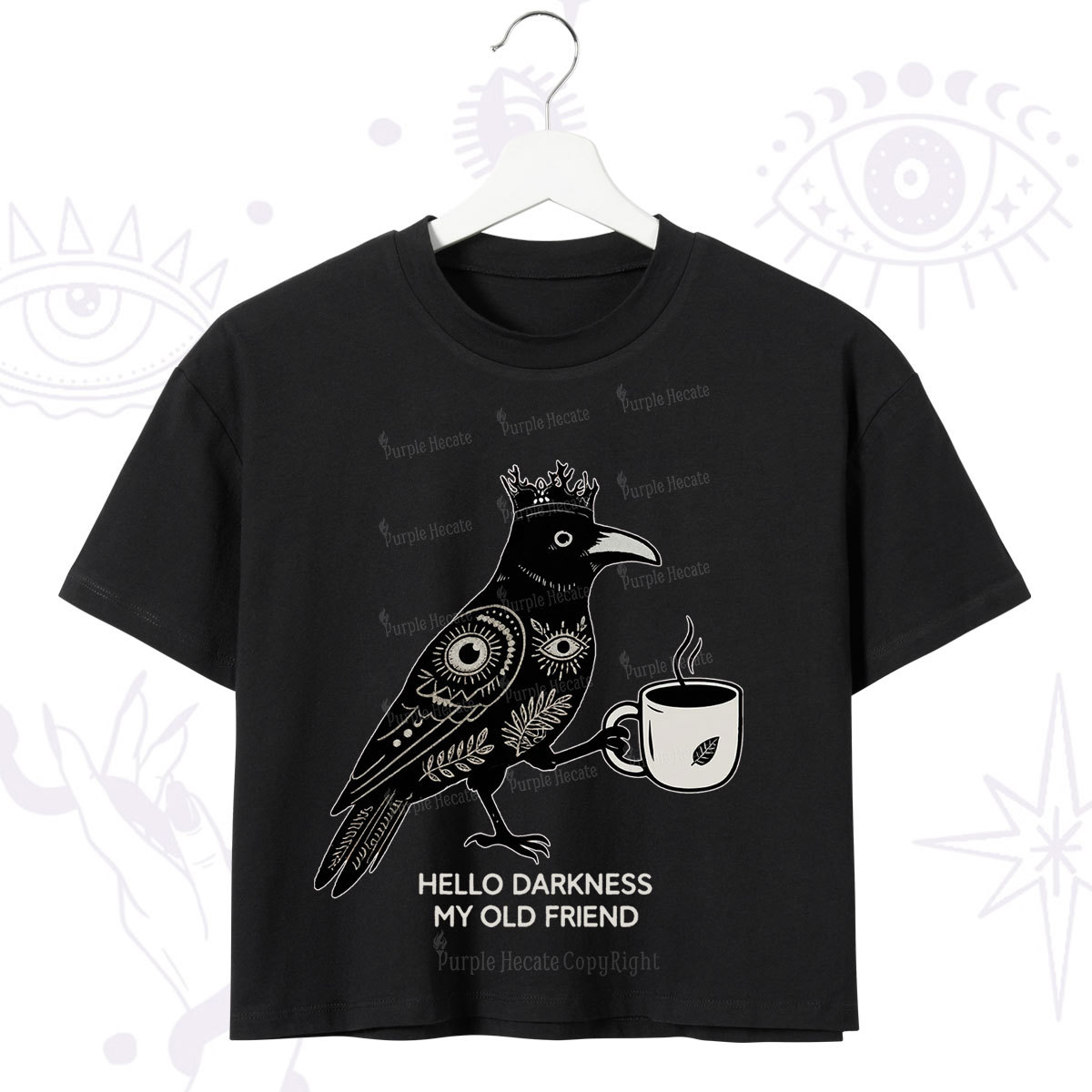 Purplehecate Hello Darkness My Old Friend Crop T-Shirt