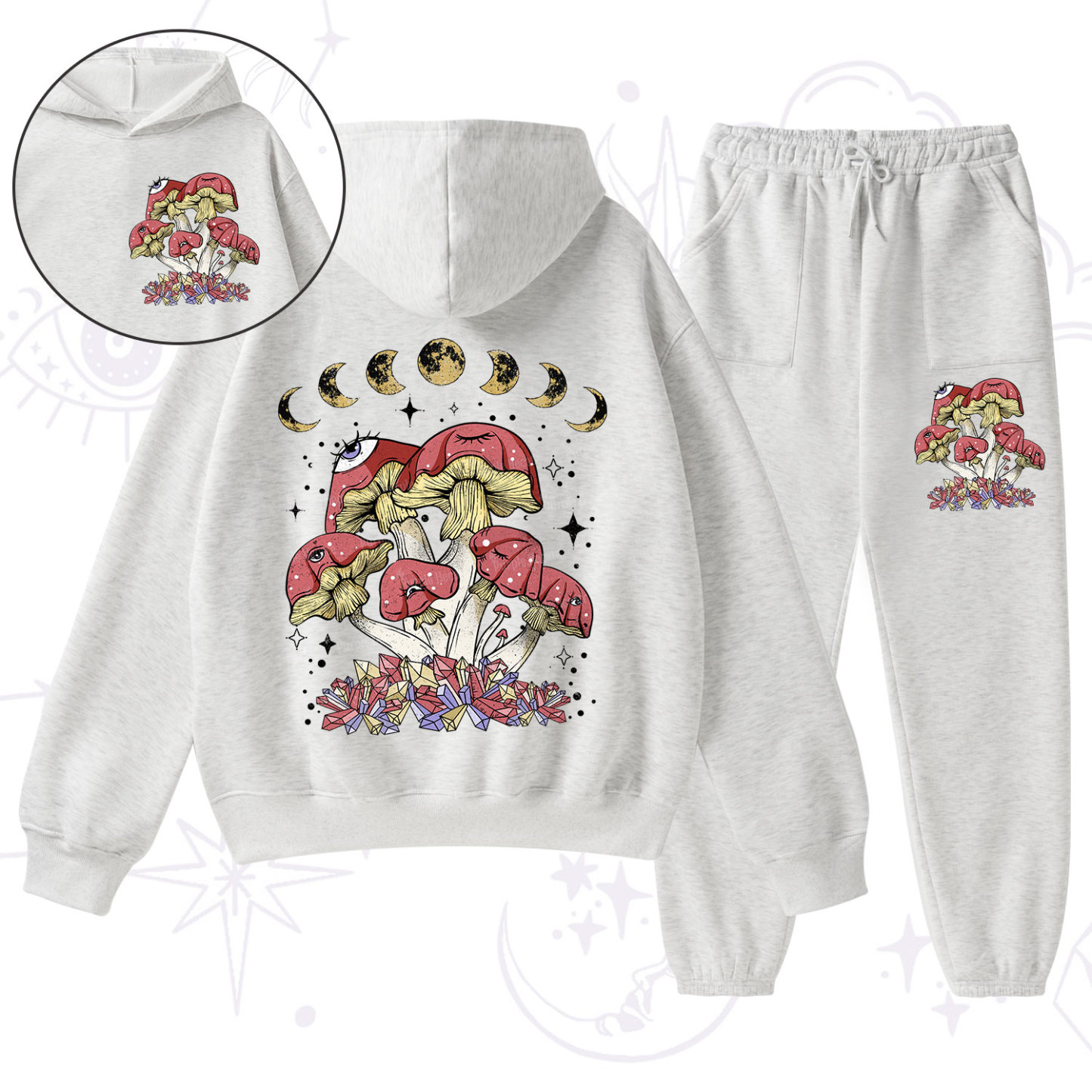 Purplehecate Magic Mushroom Fleece Hoodie Suit