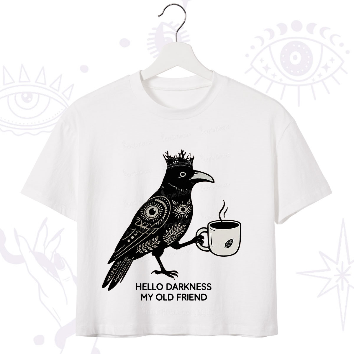 Purplehecate Hello Darkness My Old Friend Crop T-Shirt