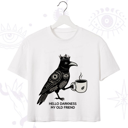 Purplehecate Hello Darkness My Old Friend Crop T-Shirt