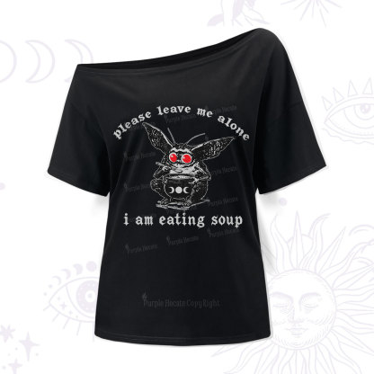 Purplehecate Mothman Eating Soup One Shoulder T-Shirt