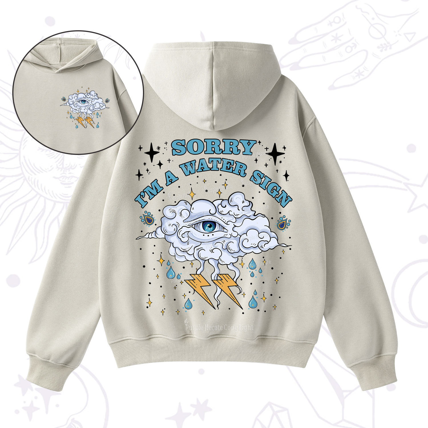 Purplehecate Sorry I'm A Water Sign Fleece Hoodie Suit