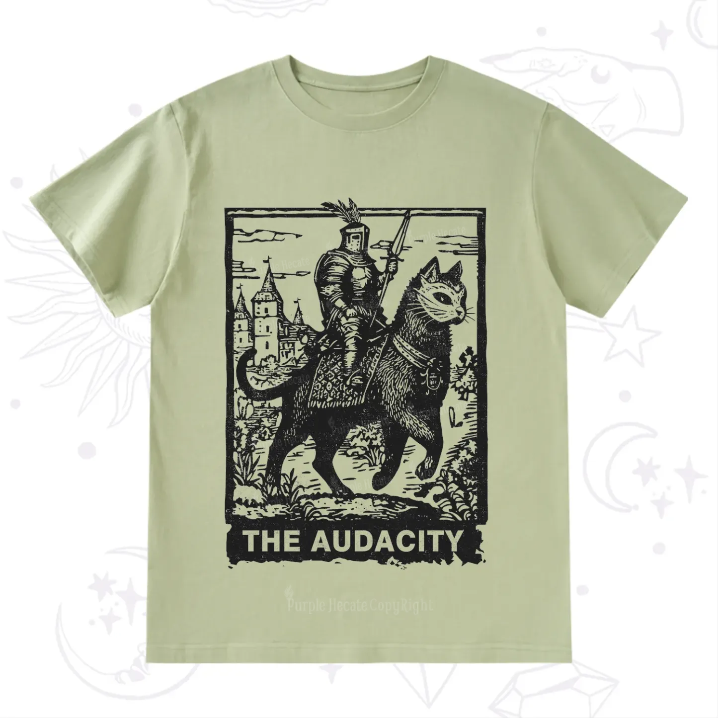 Purplehecate The Audacity Knight Cat T-Shirt