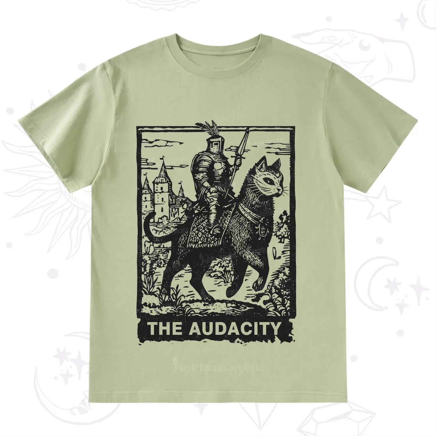 Purplehecate The Audacity Knight Cat T-Shirt