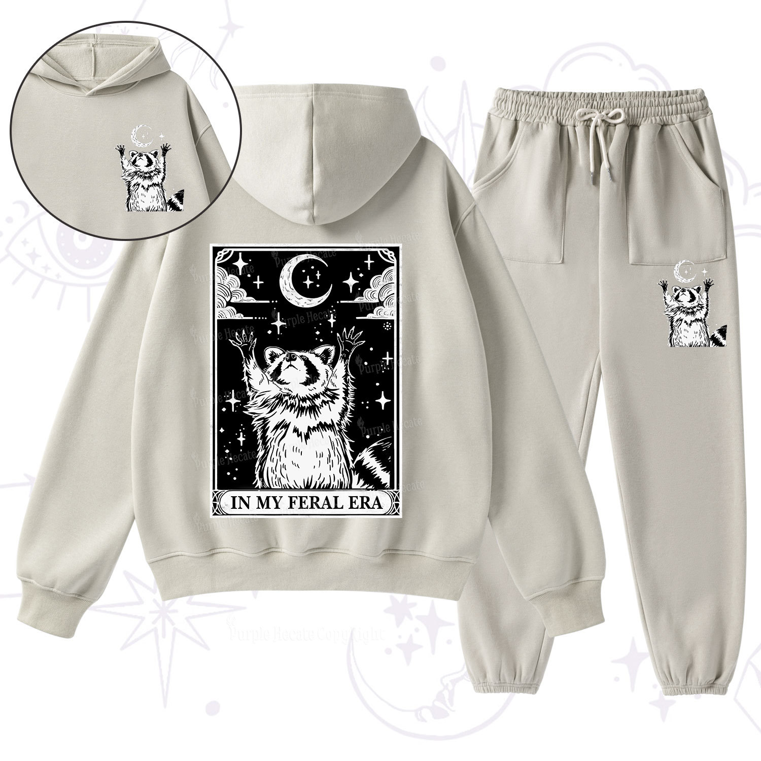Purplehecate The In My Feral Era Oracle Card Fleece Hoodie Suit
