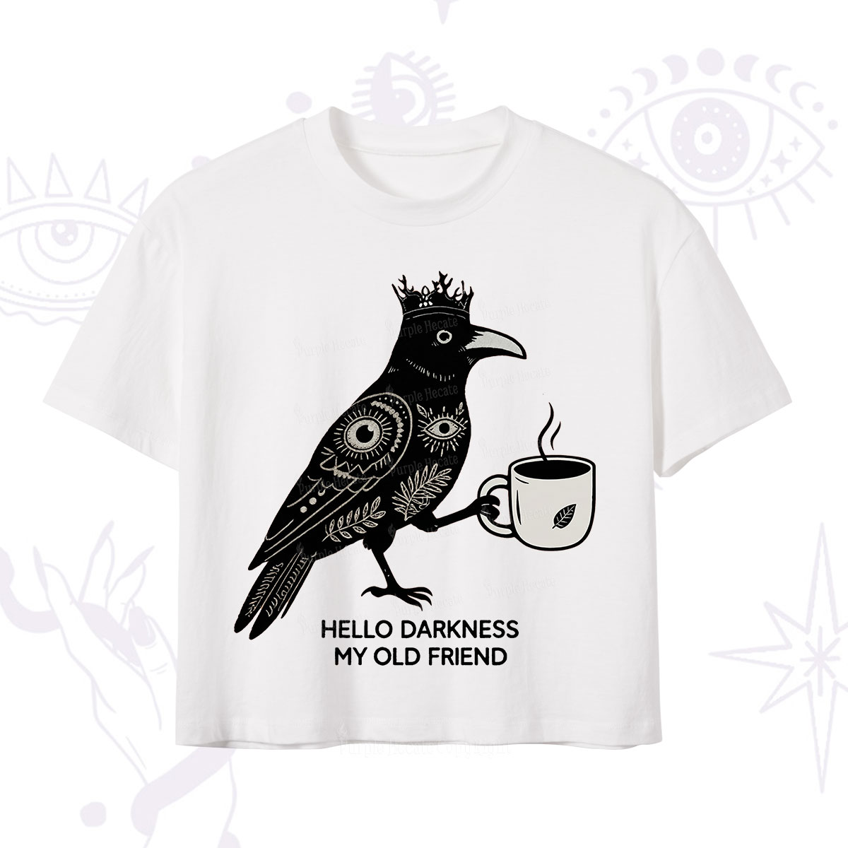 Purplehecate Hello Darkness My Old Friend Crop T-Shirt