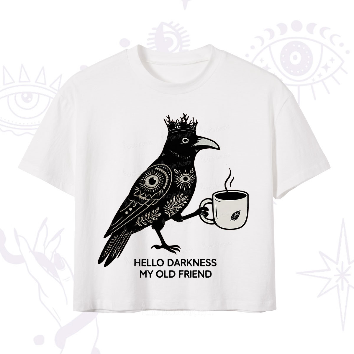 Purplehecate Hello Darkness My Old Friend Crop T-Shirt