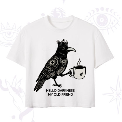 Purplehecate Hello Darkness My Old Friend Crop T-Shirt