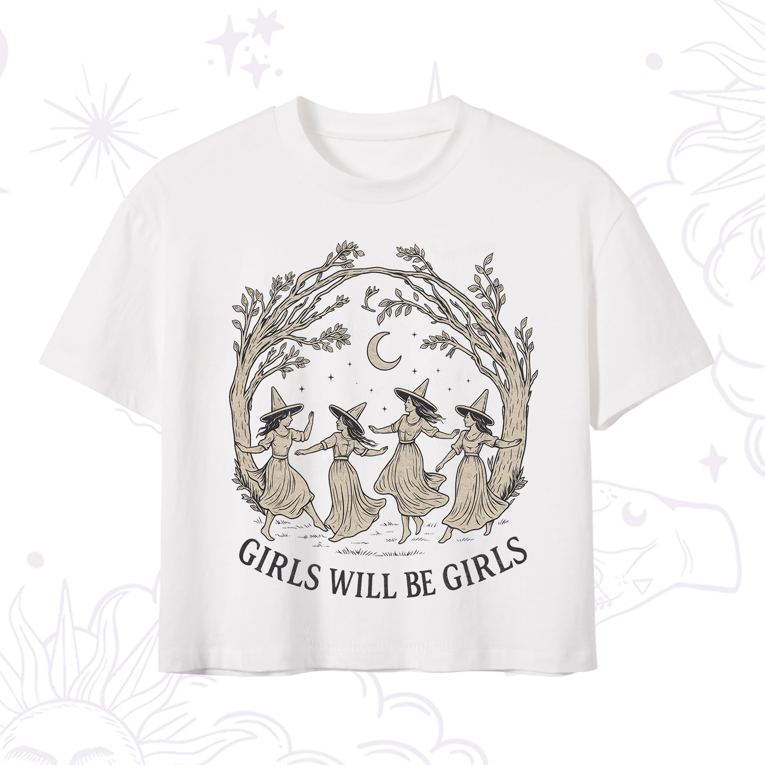 Purplehecate Girls Will Be Girls Witch Crop T-Shirt