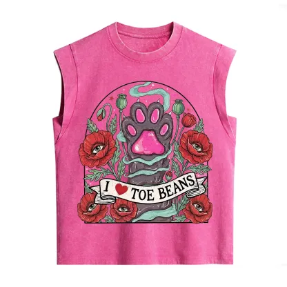 Purplehecate Toe Beans Lover Paw Vintage Washed Tank