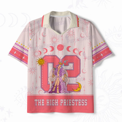 Purplehecate Arcana 02 The High Priestess Polo Collar Unisex Jersey