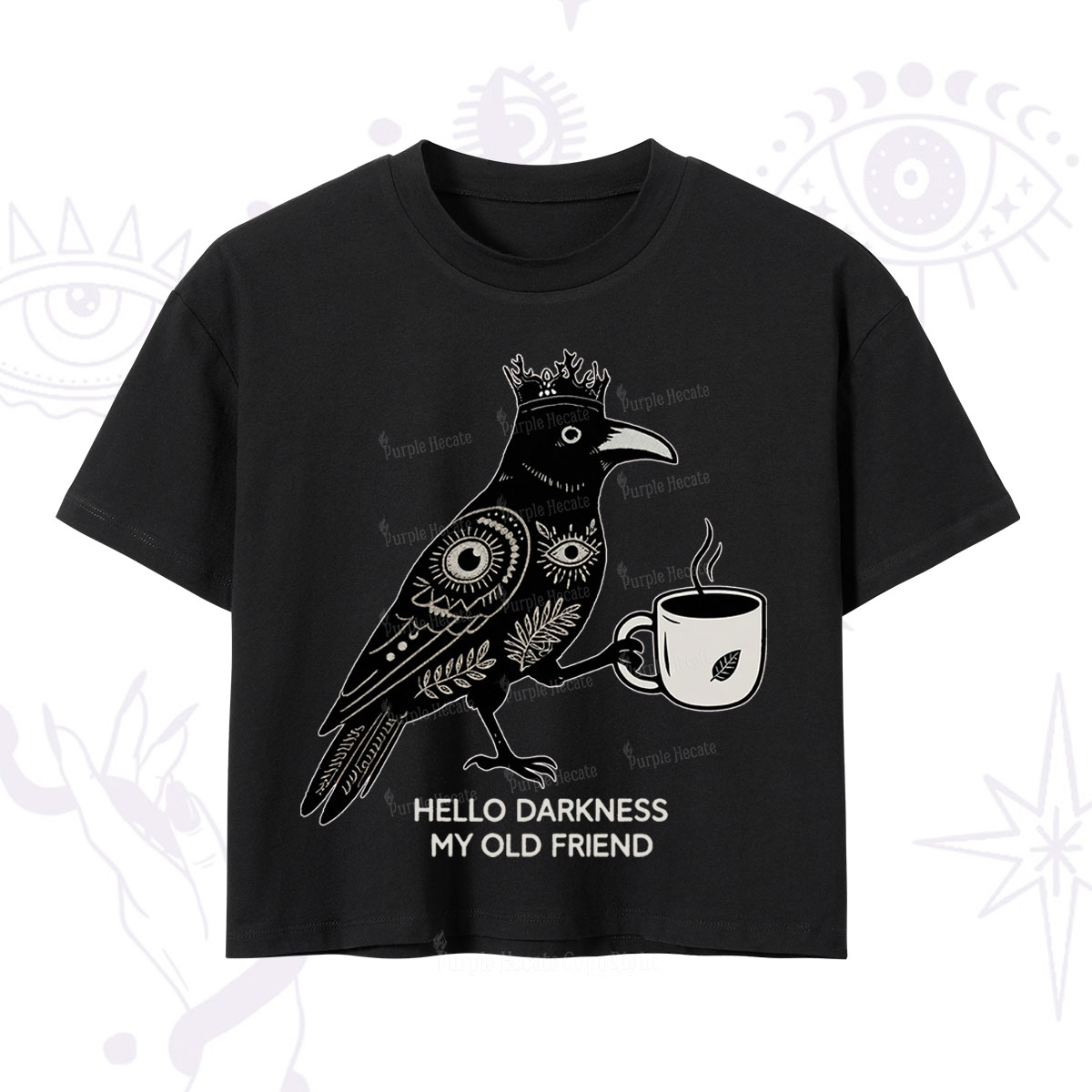 Purplehecate Hello Darkness My Old Friend Crop T-Shirt