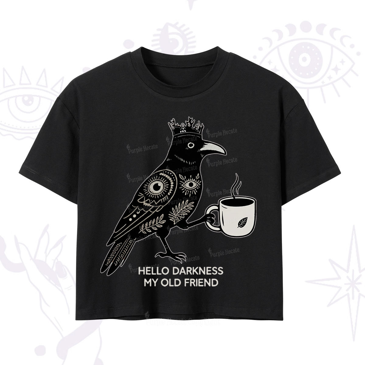 Purplehecate Hello Darkness My Old Friend Crop T-Shirt