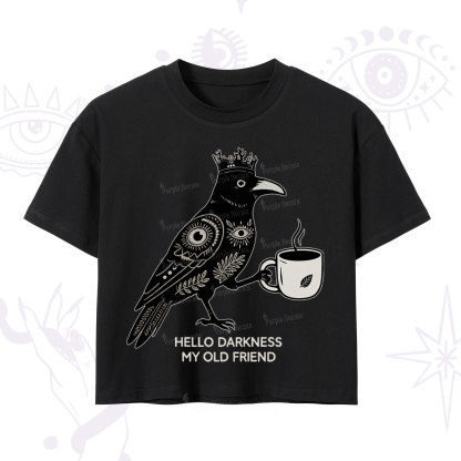 Purplehecate Hello Darkness My Old Friend Crop T-Shirt