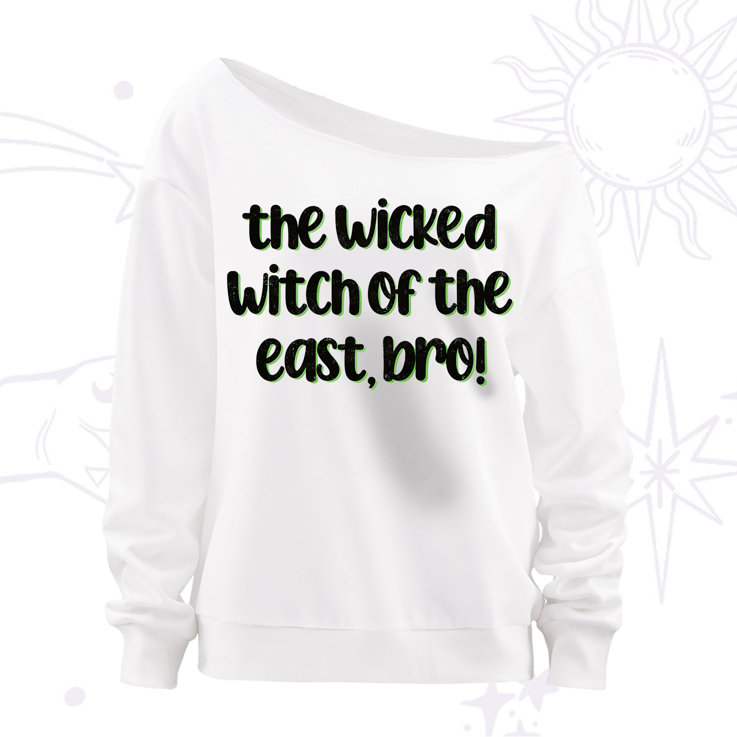 Purplehecate The Wicked Witch of the East Bro Off The Shoulder Sweatshirt