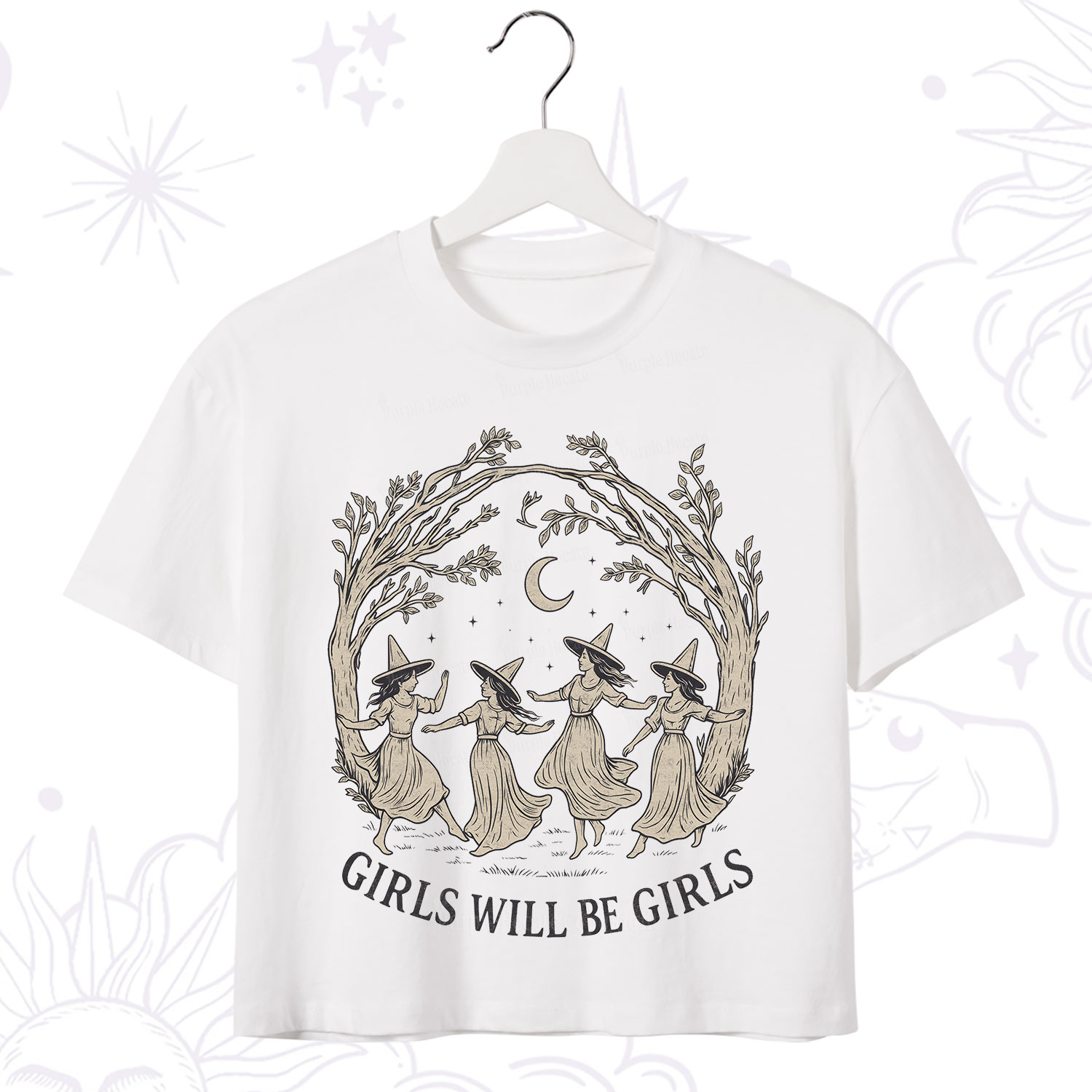 Purplehecate Girls Will Be Girls Witch Crop T-Shirt