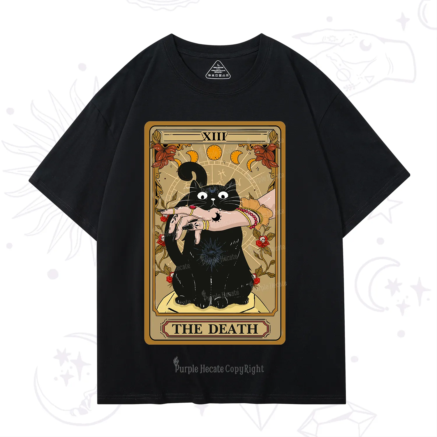 Purplehecate The Death Tarot Black Cat T-Shirt