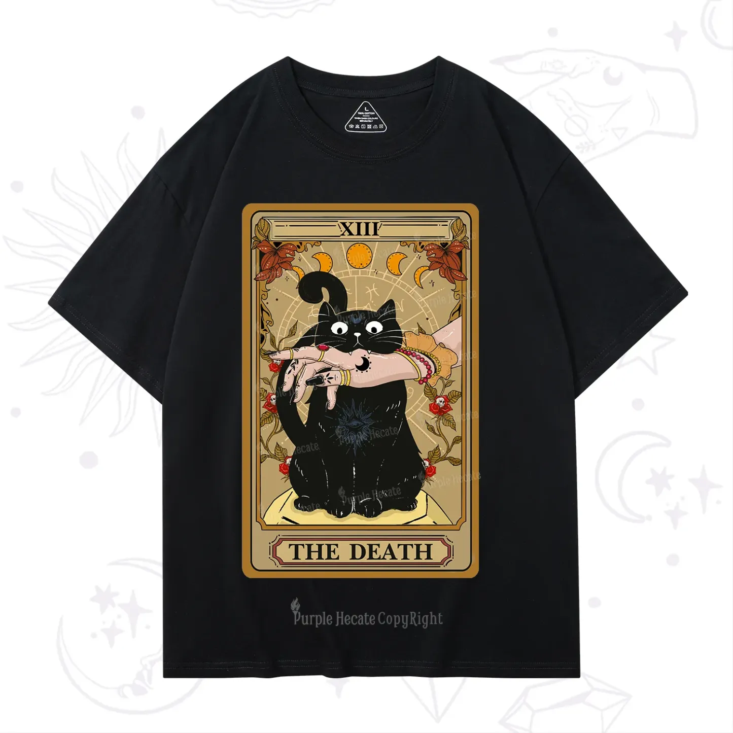 Purplehecate The Death Tarot Black Cat T-Shirt