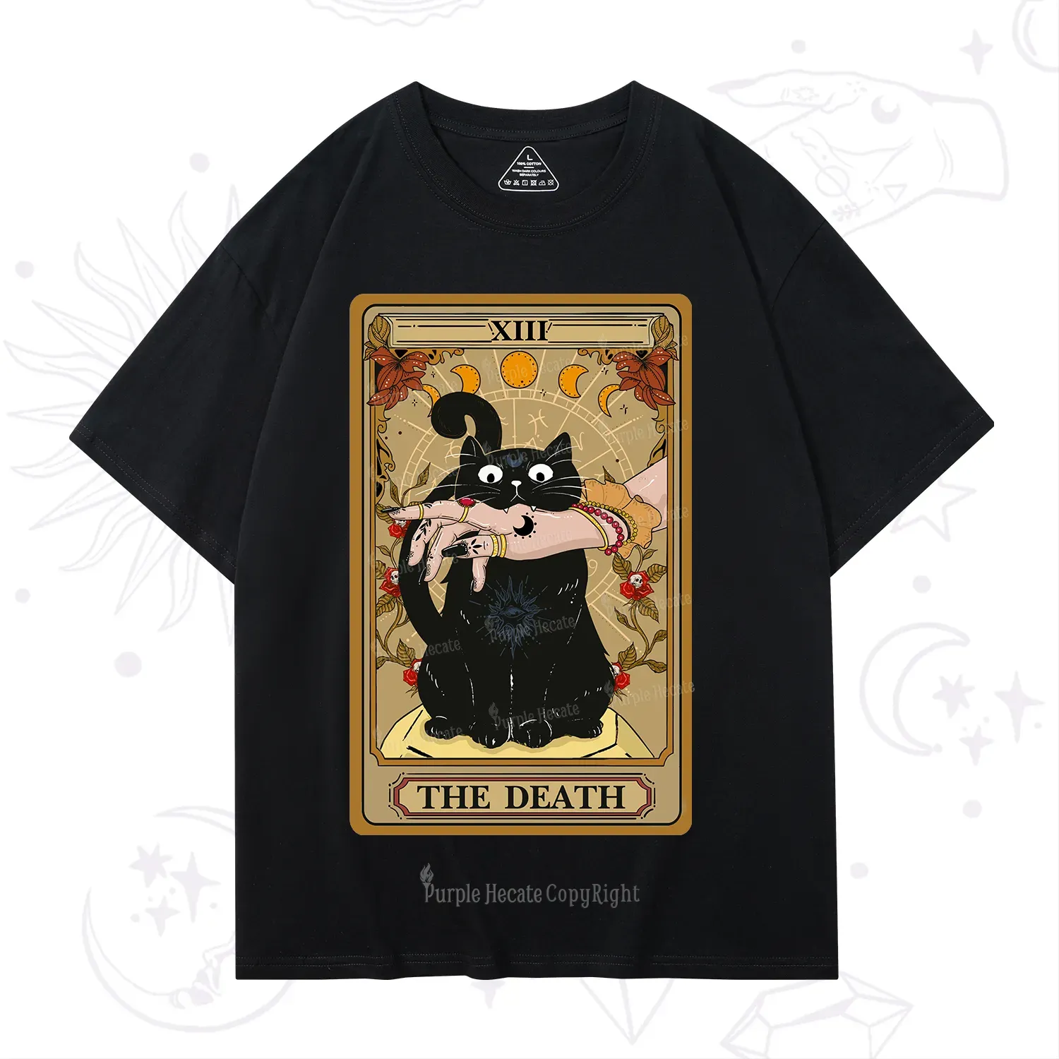 Purplehecate The Death Tarot Black Cat T-Shirt