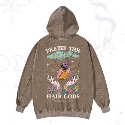 Purplehecate Praise The Hair Gods Washed Hoodie
