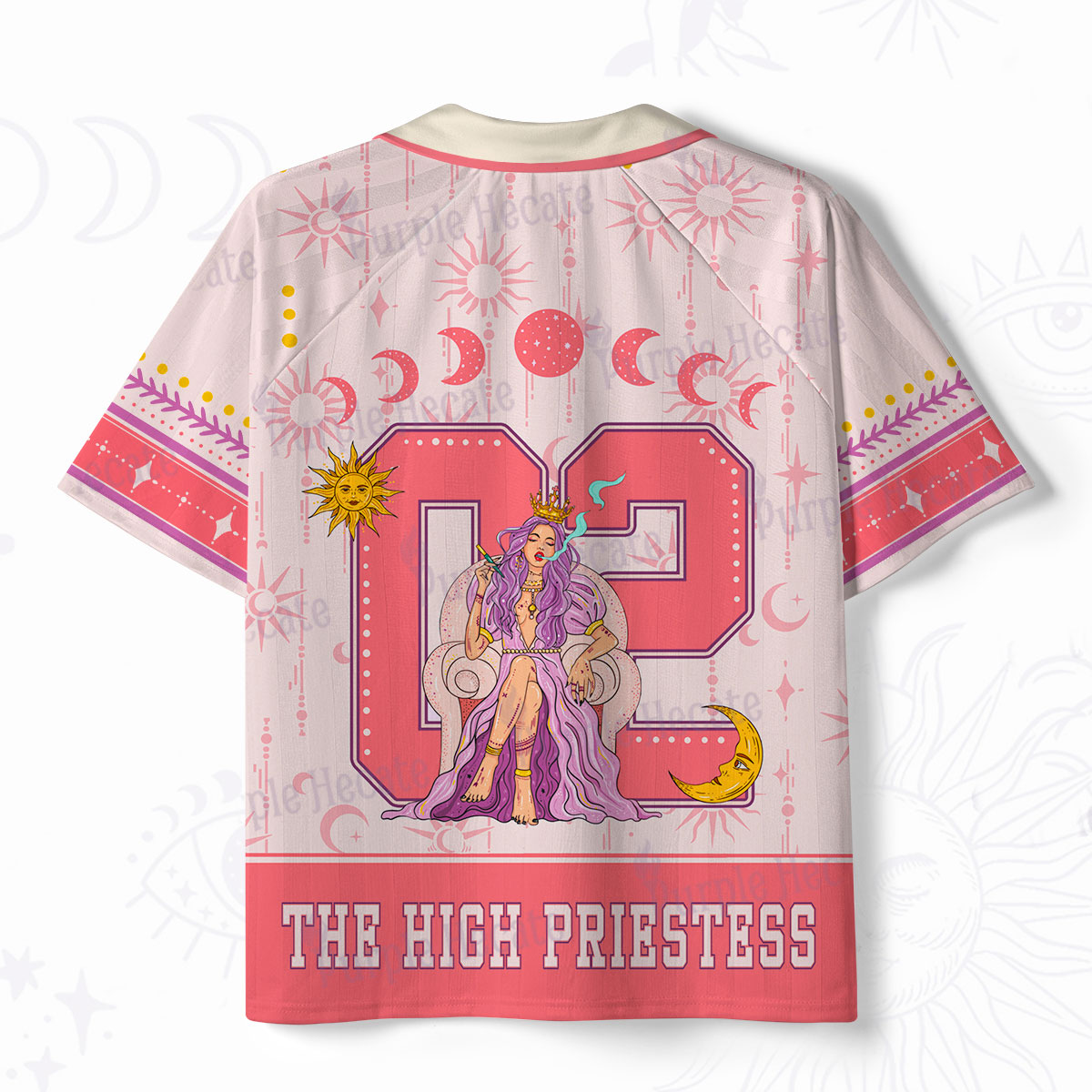 Purplehecate Arcana 02 The High Priestess Polo Collar Unisex Jersey