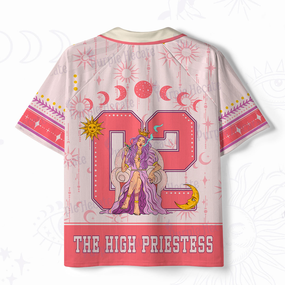 Purplehecate Arcana 02 The High Priestess Polo Collar Unisex Jersey