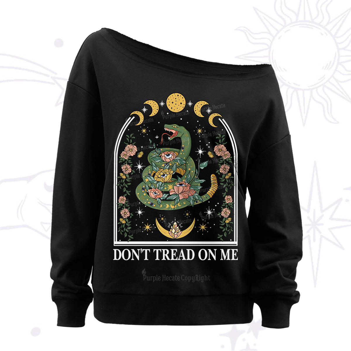 Purplehecate Don't Tread On Me Off The Shoulder Sweatshirt