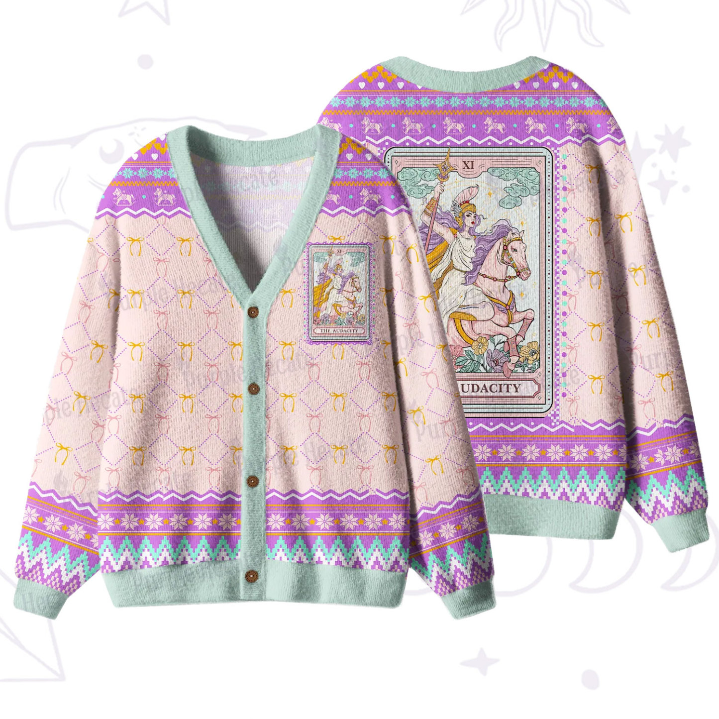 Purplehecate The Audacity Goddess Ugly Cardigan Sweaters