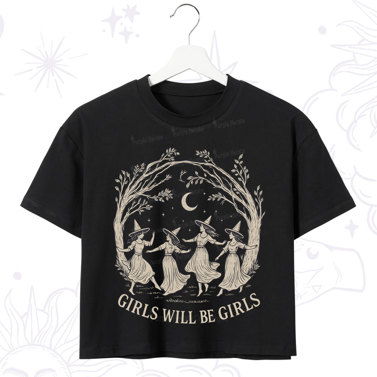 Purplehecate Girls Will Be Girls Witch Crop T-Shirt