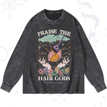 Purplehecate Praise The Hair Gods Washed Long Sleeve Shirt
