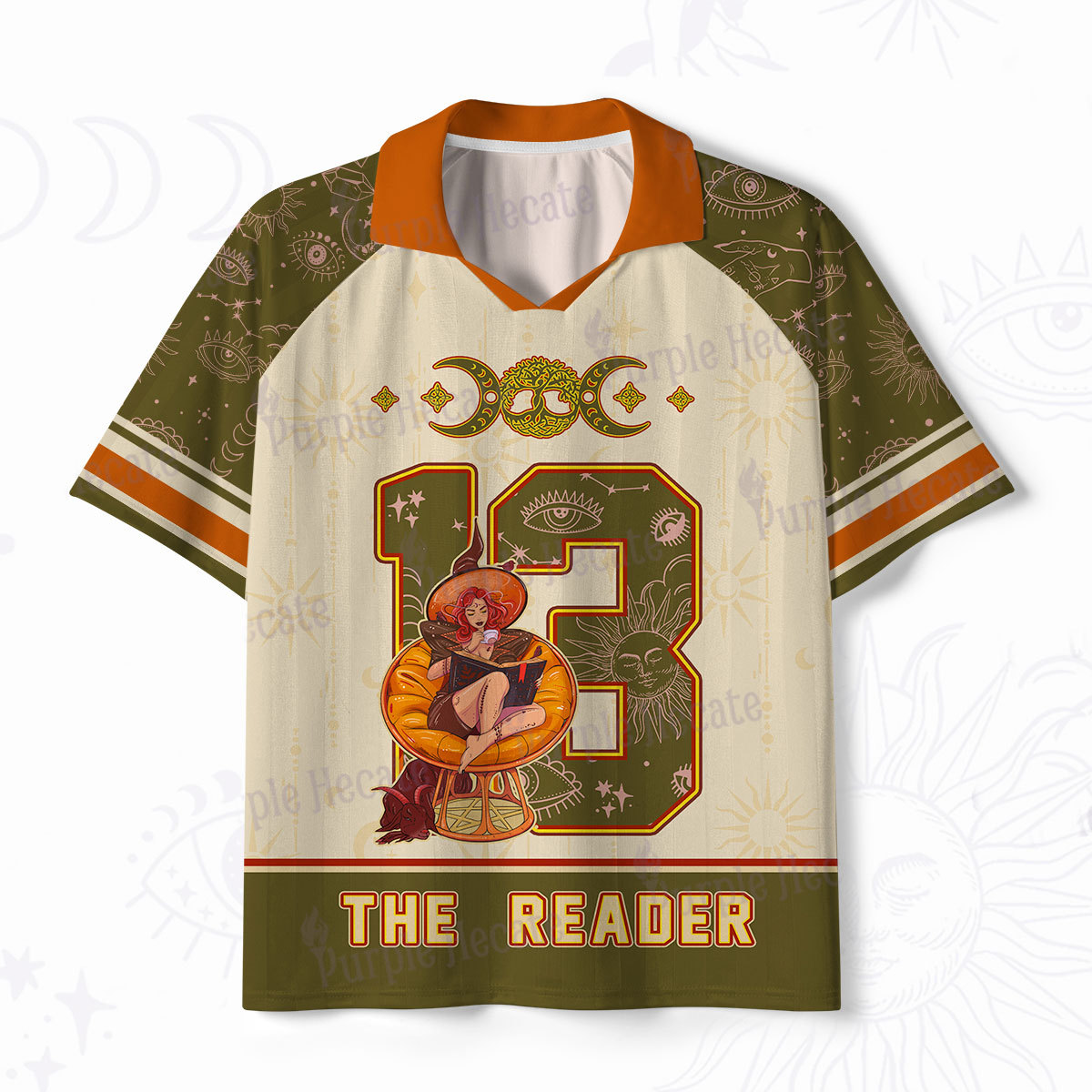 Purplehecate Arcana 02 The Reader Polo Collar Unisex Jersey