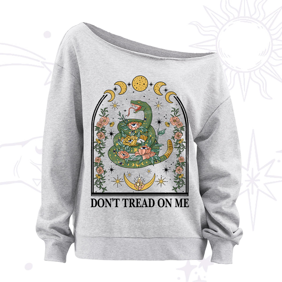 Purplehecate Don't Tread On Me Off The Shoulder Sweatshirt
