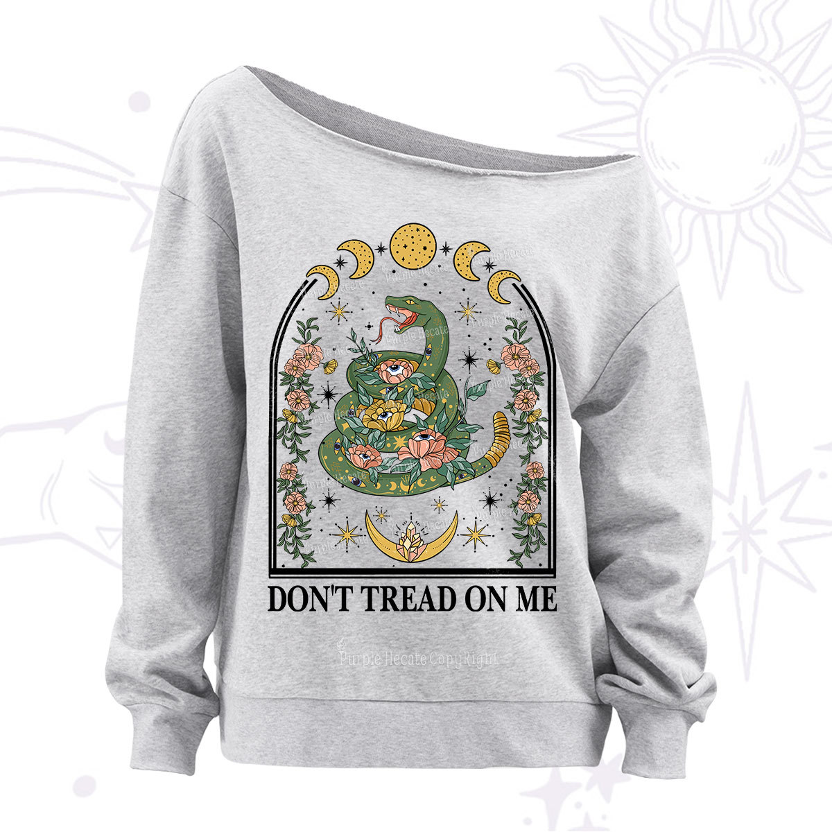 Purplehecate Don't Tread On Me Off The Shoulder Sweatshirt