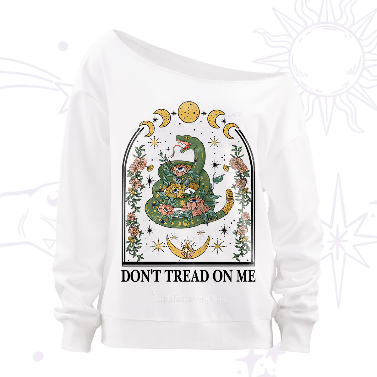 Purplehecate Don't Tread On Me Off The Shoulder Sweatshirt
