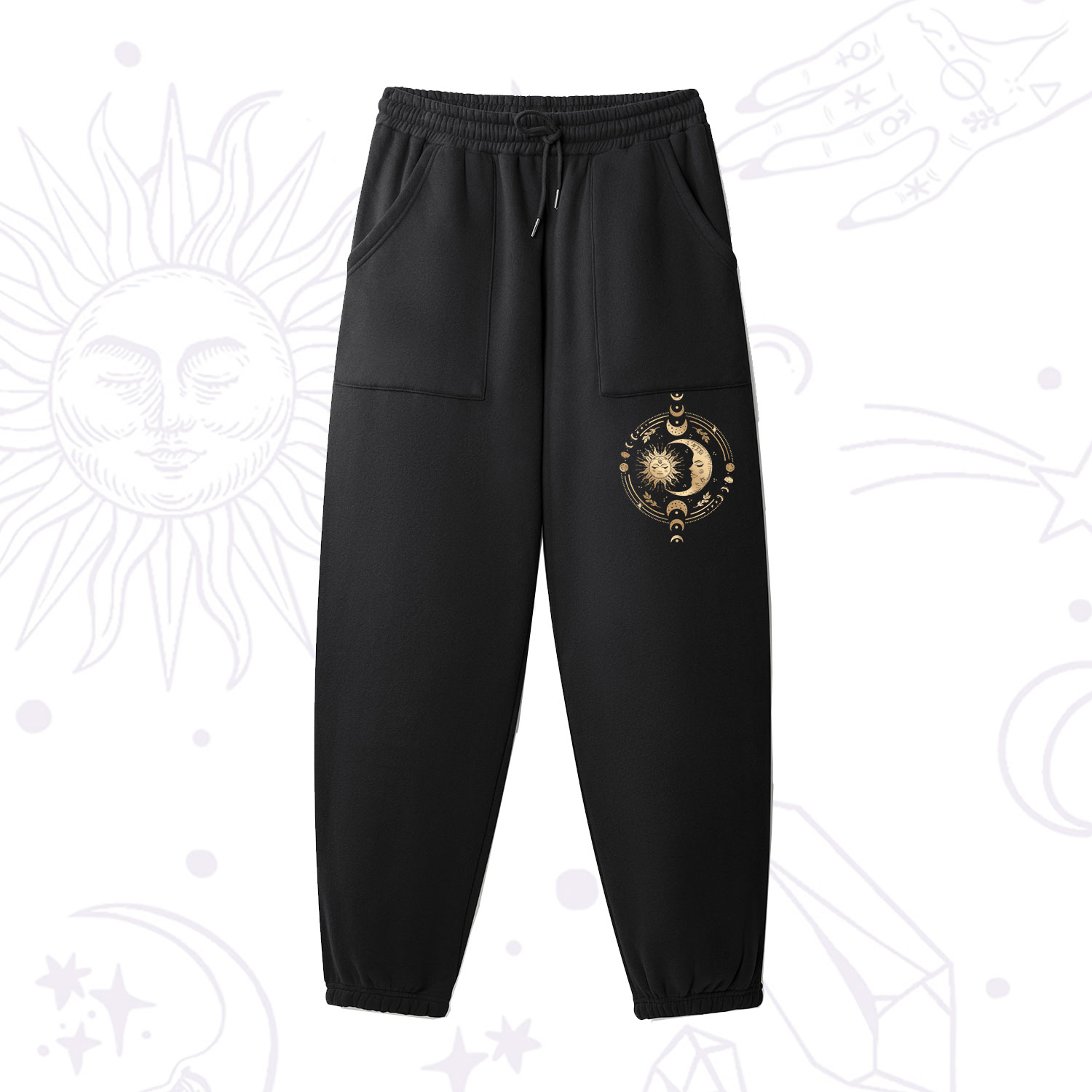 Purplehecate Celestial Sun and Moon Fleece Sweatpants