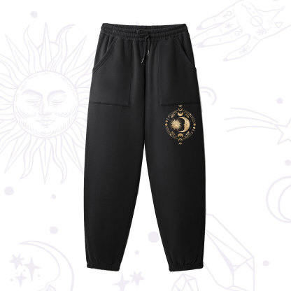 Purplehecate Celestial Sun and Moon Fleece Sweatpants