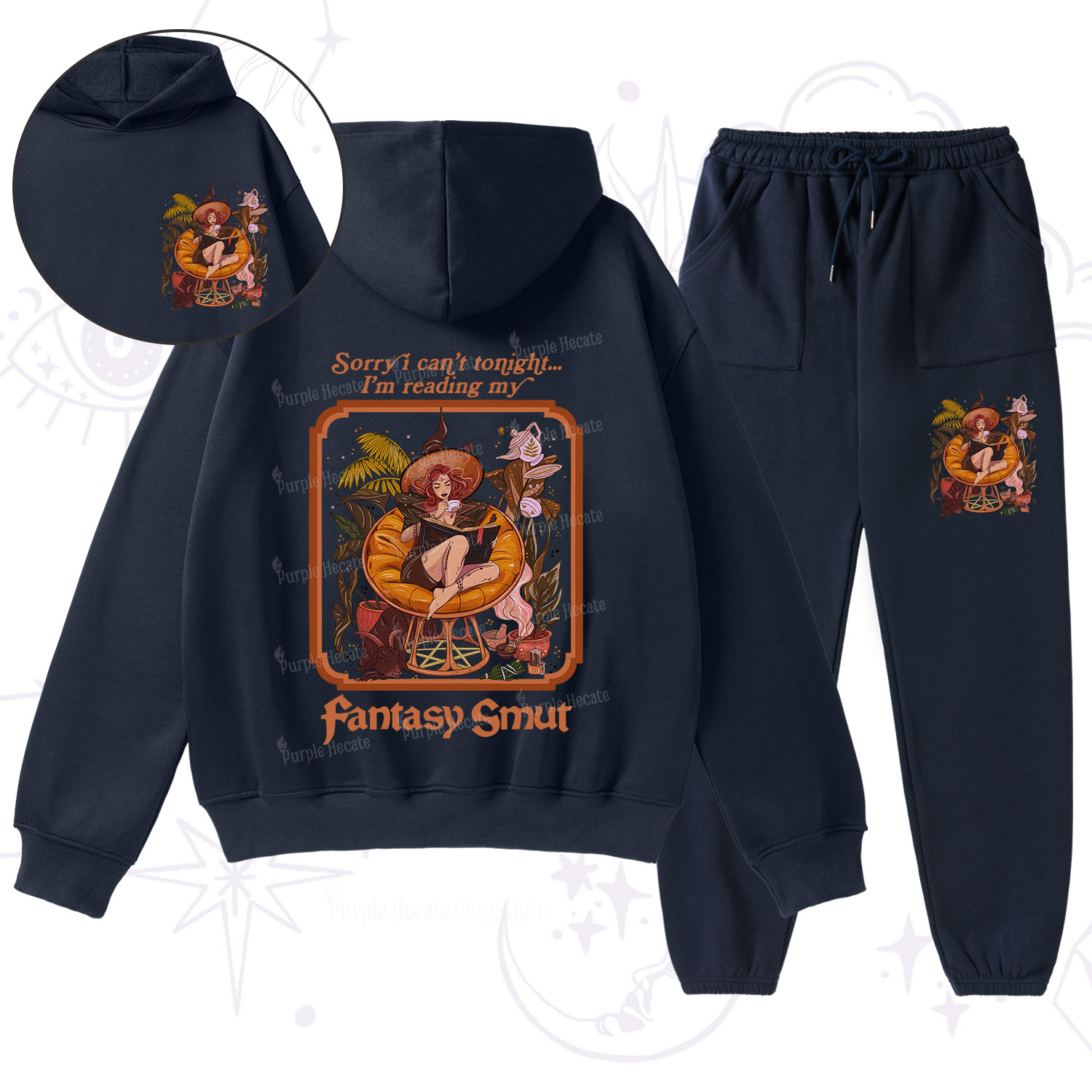Purplehecate Sorry I Can't Tonight I'm Reading My Fantasy Smut Fleece Hoodie Suit