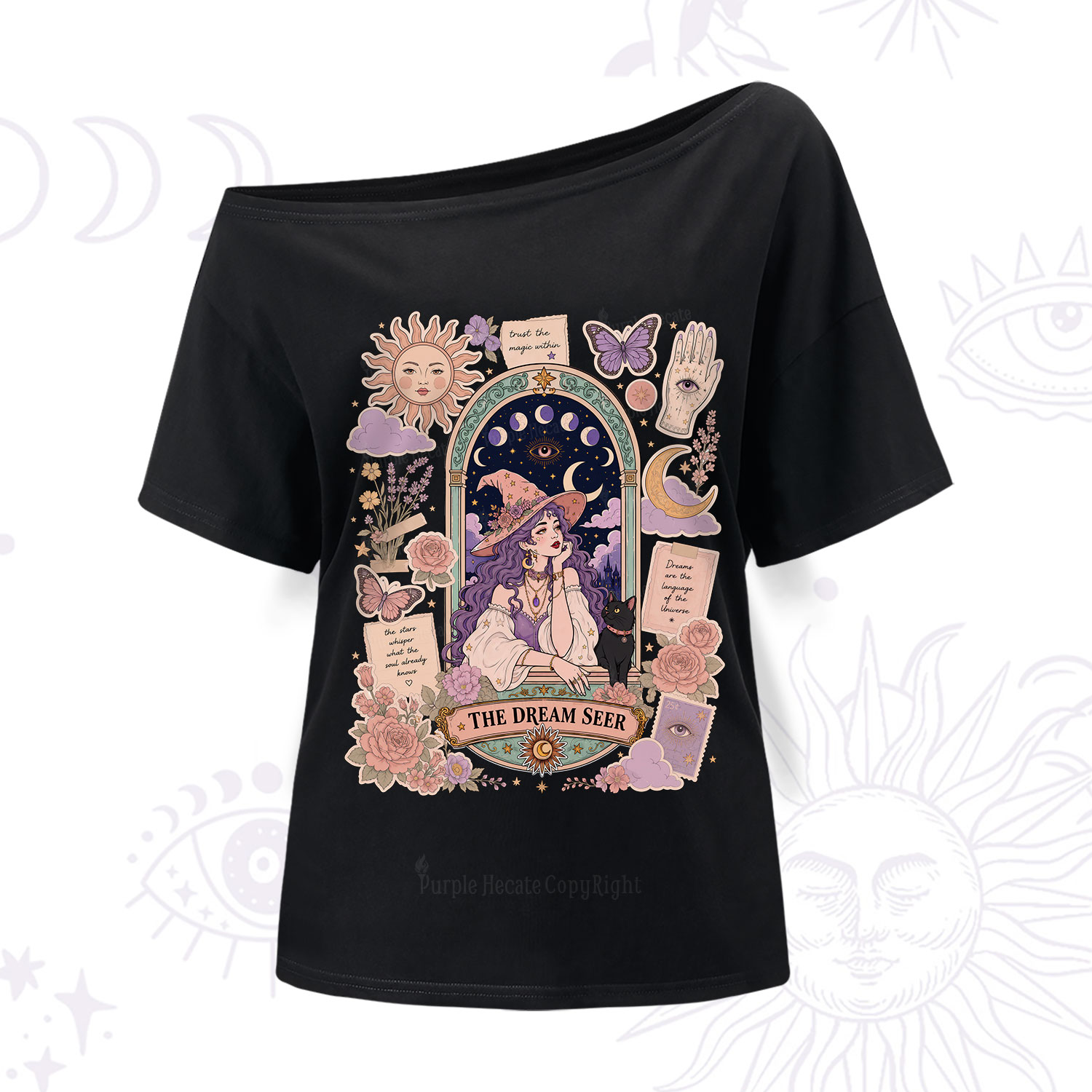 Purplehecate The Dream Seer Witch One Shoulder T-Shirt