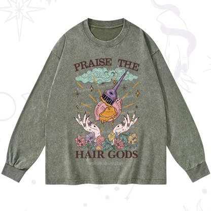 Purplehecate Praise The Hair Gods Washed Long Sleeve Shirt