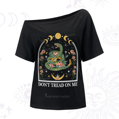 Purplehecate Don't Tread On Me One-Shoulder T-Shirt
